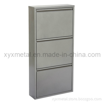 Fashion Style Grey Color Metal Shoe Cabinet